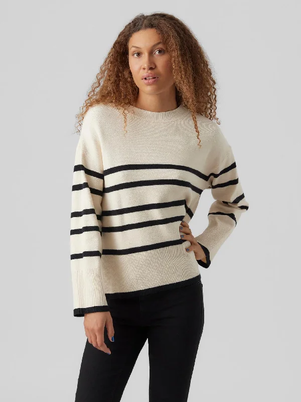 Γυναικεία μπλούζα πλεκτή VMSABA LS O-NECK STRIPE PULLOVER GA NOOS 10278319 | 10278319 Square Neck Pullover