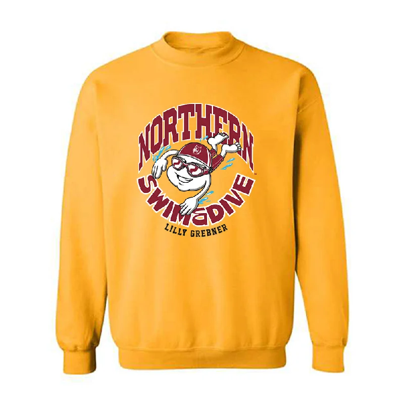 NSU - NCAA Women's Swimming & Diving : Lilly Grebner - Fashion Shersey Crewneck Sweatshirt Hoodie with Tied Waist Feminine Flattering