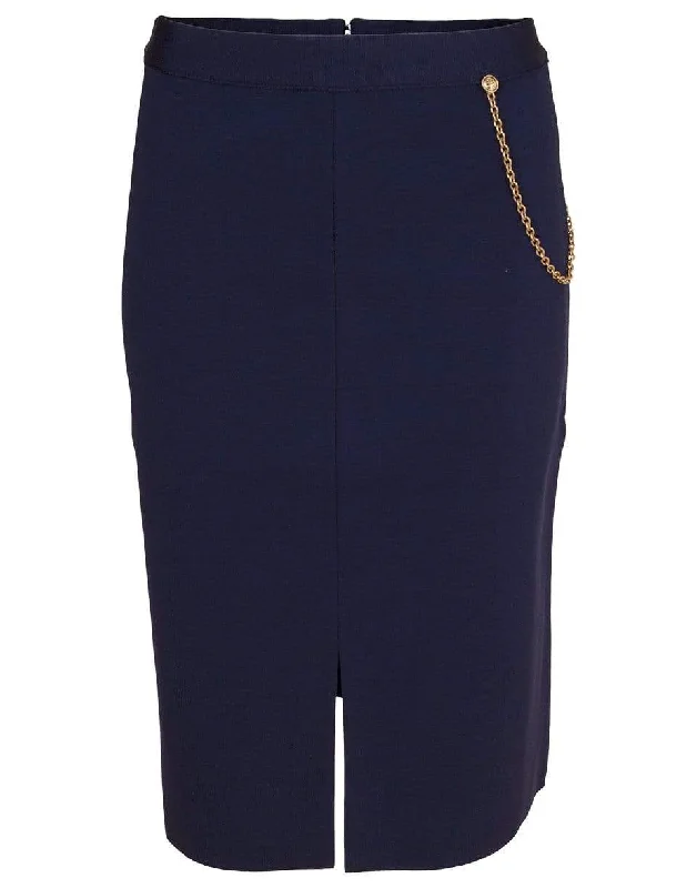 Dark Navy Chain Detail Skirt seamless skirt comfort