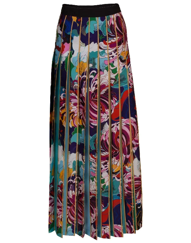 Long Baroque Floral Skirt corduroy skirt cozy