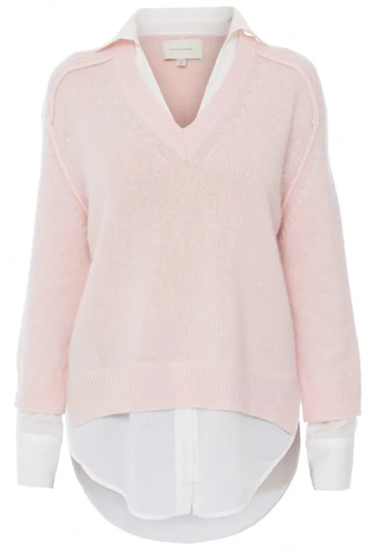 V Neck Layered Pullover - Paloma Sarouel Sleeve Pullover