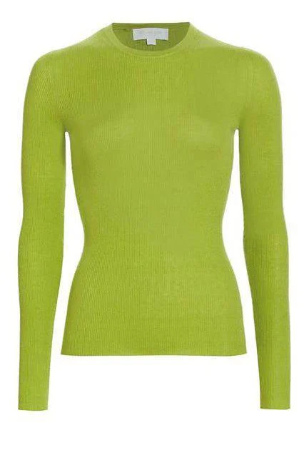 Hutton Pullover - Lime One Shoulder Top