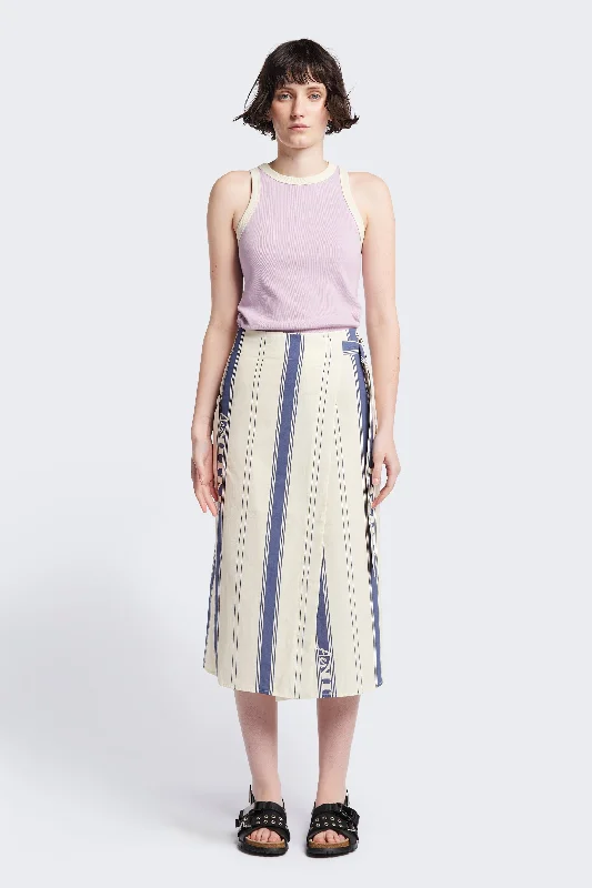 Aer Vital Skirt Blue/Ecru ribbed skirt waist