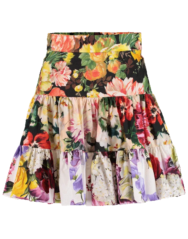 Floral Poplin Skirt boho skirt vibe