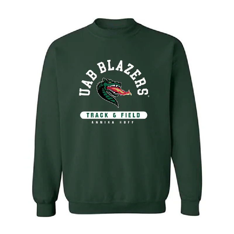 UAB - NCAA Women's Track & Field : Annika Huff - Classic Fashion Shersey Crewneck Sweatshirt Hoodie with Hem Frayed Vintage Worn UAB - NCAA Women's Track & Field : Annika Huff - Classic Fashion Shersey Crewneck Sweatshirt Hoodie with Hem Frayed Vintage Worn