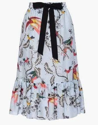 Corsica Skirt Paisley Parrot Cotton Silk Voile wool skirt thick