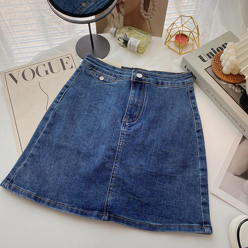 Retro casual denim high waist slim skirt fashion  5604 slim fit skirt