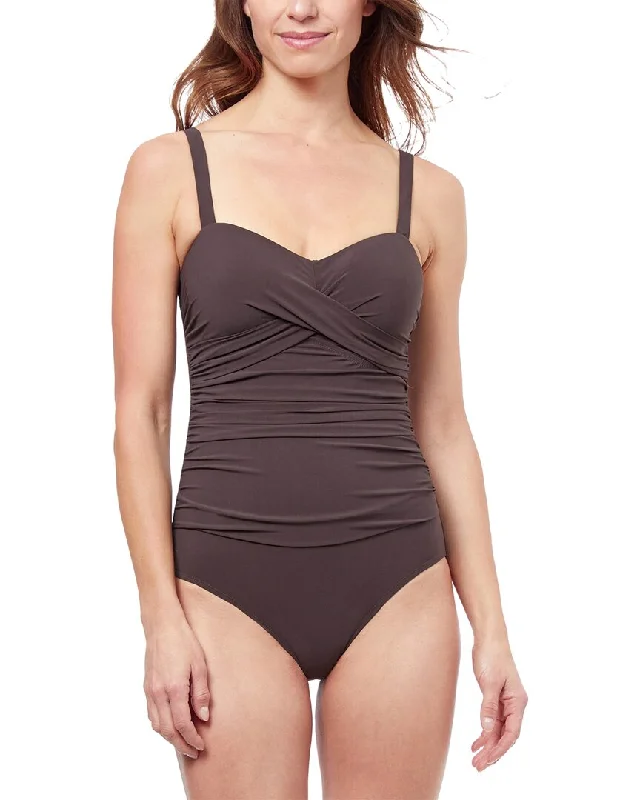 Profile By Gottex Dandy D-Cup Tankini charcoal tank top