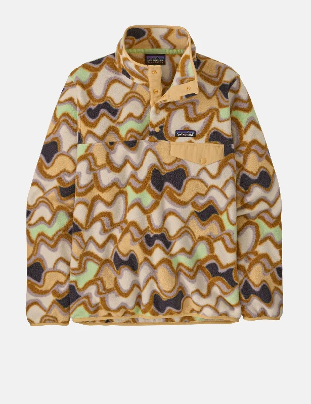 Patagonia Women's LW Synch Snap-T Small Currents Pullover - Natural Shirred Sleeve Feminine Patagonia Women's LW Synch Snap-T Small Currents Pullover - Natural Shirred Sleeve Feminine