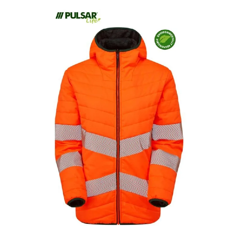 PULSAR® LIFE LFE963 GRS Women's Reversible Hi-Vis Puffer Jacket Orange Satin Fabric Silk Fabric Chiffon Fabric PULSAR® LIFE LFE963 GRS Women's Reversible Hi-Vis Puffer Jacket Orange Satin Fabric Silk Fabric Chiffon Fabric