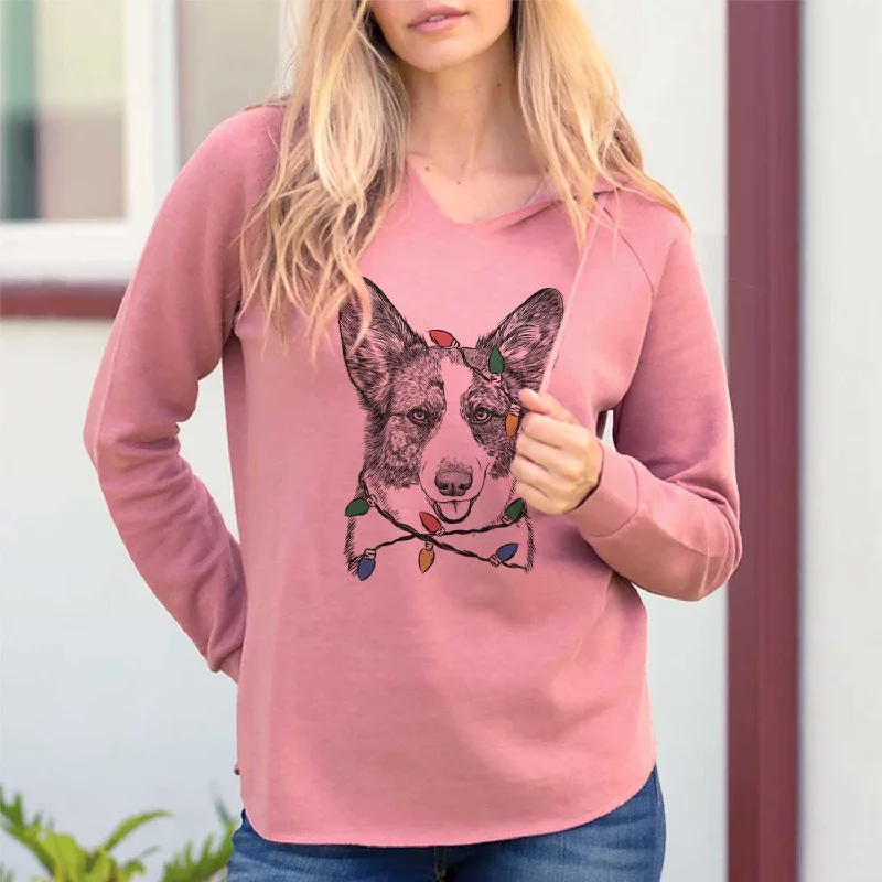 Christmas Lights Gabby the Cardigan Welsh Corgi - Cali Wave Hooded Sweatshirt Elasticated Padded Insulated Christmas Lights Gabby the Cardigan Welsh Corgi - Cali Wave Hooded Sweatshirt Elasticated Padded Insulated