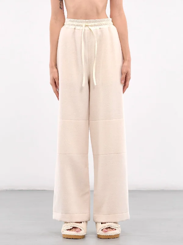 Wide Leg Drawstring Trousers (J40KA0250-J20228-OFF-WHITE) Trousers Bootcut Casual