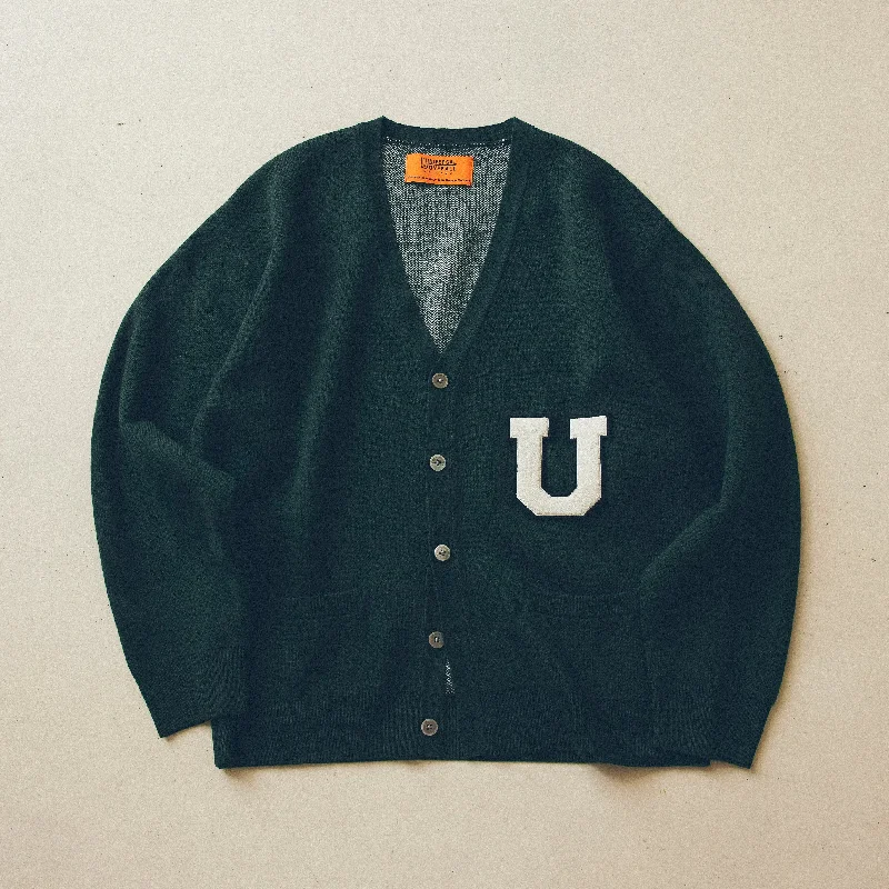 KNIT CARDIGAN UOLOGO【U2433304】 Silk Blend Satin Velvet