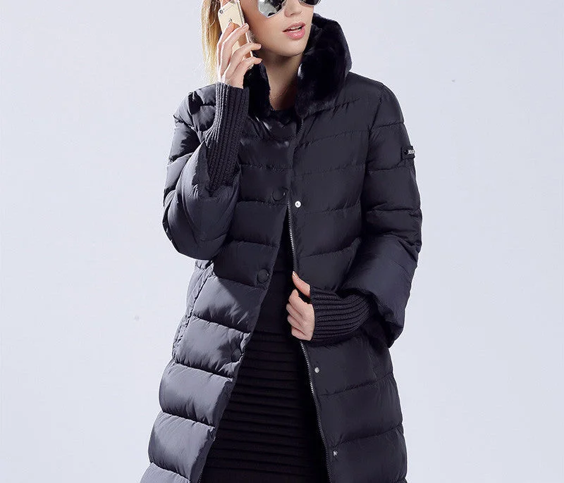 Winter duck down jacket women long coat parkas thickening Female Warm Clothes Rabbit fur collar High Quality Zippered Jacket Buttoned Jacket Snapped Jacket Winter duck down jacket women long coat parkas thickening Female Warm Clothes Rabbit fur collar High Quality Zippered Jacket Buttoned Jacket Snapped Jacket