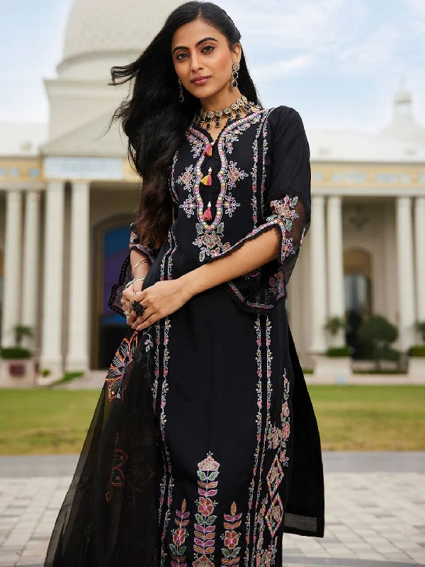 Indo Era Women Ethnic Motifs Embroidered Regular Mirror Work Kurta with Trousers & With Dupatta Trousers Business Professional