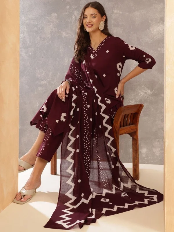 Anouk Women Printed Regular Pure Cotton Kurta With Trousers & Dupatta Trousers Formal Black