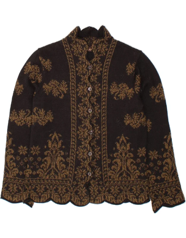 INKADORO Womens Cardigan Sweater UK 16 Large Black Paisley Alpaca Wool Faux Fur Fabric Real Fur Fabric Shearling Fabric INKADORO Womens Cardigan Sweater UK 16 Large Black Paisley Alpaca Wool Faux Fur Fabric Real Fur Fabric Shearling Fabric