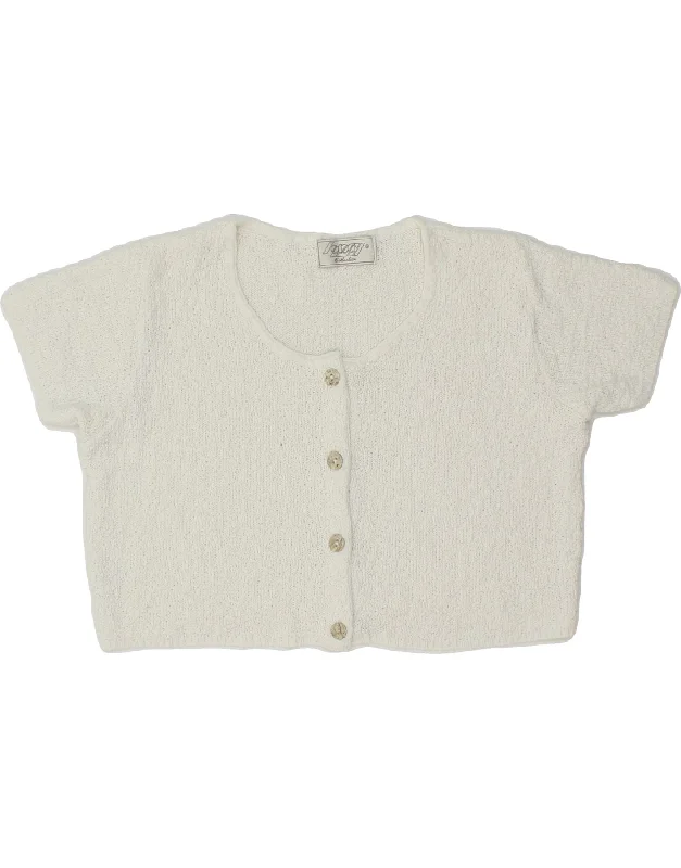 ORSAY Womens Crop Cardigan Top UK 14 Medium White Cotton Crew Neck V-Neck Turtle Neck ORSAY Womens Crop Cardigan Top UK 14 Medium White Cotton Crew Neck V-Neck Turtle Neck