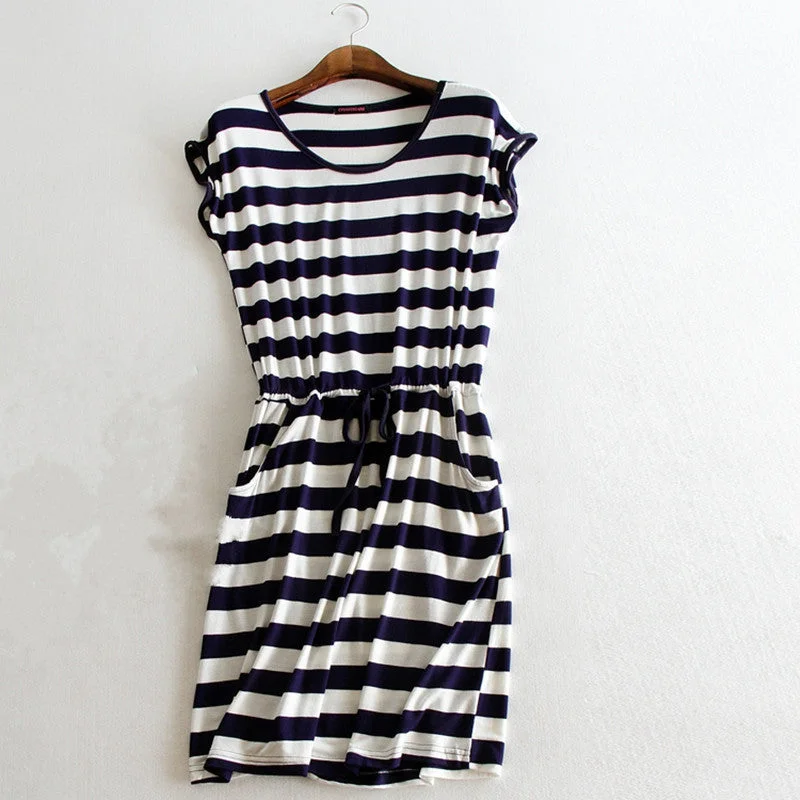 One Size Women Style Spring Summer Dress Casual Stripe Sleeveless Slim Dresses Solid Color Loose Dress AE529 One Size Women Style Spring Summer Dress Casual Stripe Sleeveless Slim Dresses Solid Color Loose Dress AE529
