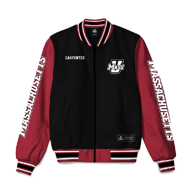 UMass - NCAA Women's Rowing : Lauren Carpenter - Bomber Jacket Chenille Fabric Brocade Fabric Lace Fabric UMass - NCAA Women's Rowing : Lauren Carpenter - Bomber Jacket Chenille Fabric Brocade Fabric Lace Fabric