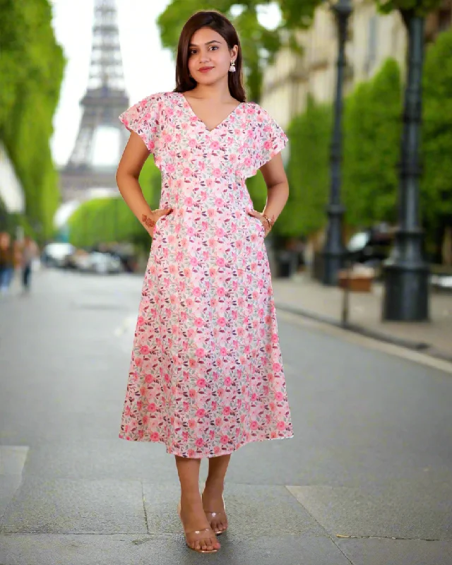 Purple Blush Schiffli Aline Cotton Dress