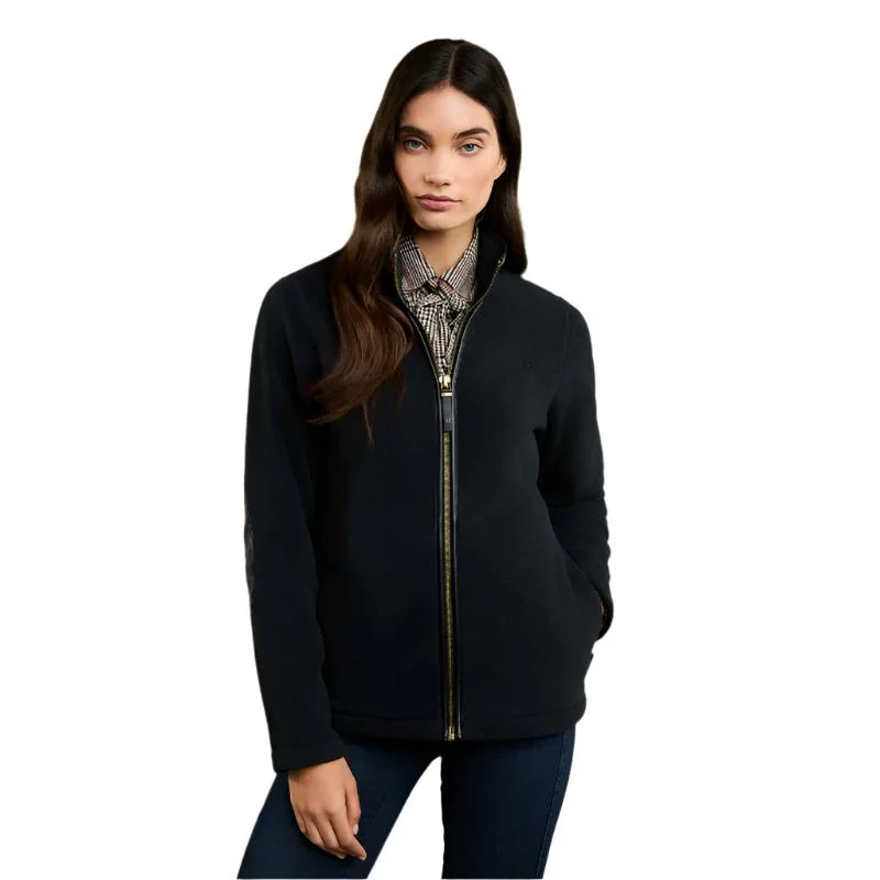 Holland Cooper Country Ladies Fleece Jacket - Black Front Pockets Side Pockets Patch Pockets Holland Cooper Country Ladies Fleece Jacket - Black Front Pockets Side Pockets Patch Pockets