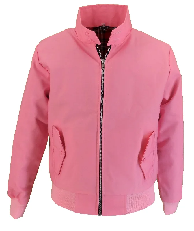 Mazeys Ladies Classic Pink Harrington Jackets Denim Jacket Leather Jacket Suede Jacket