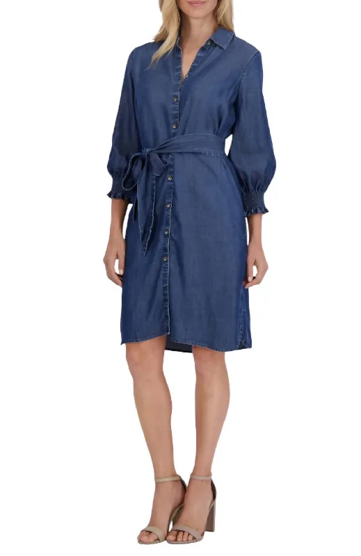 Abby Tencel Dress In Indigo