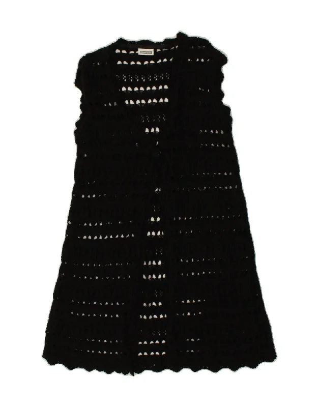 STREET ONE Womens Longline Crochet Cardigan Top UK 16 Large Black Welt Pockets Slit Pockets Flap Pockets STREET ONE Womens Longline Crochet Cardigan Top UK 16 Large Black Welt Pockets Slit Pockets Flap Pockets