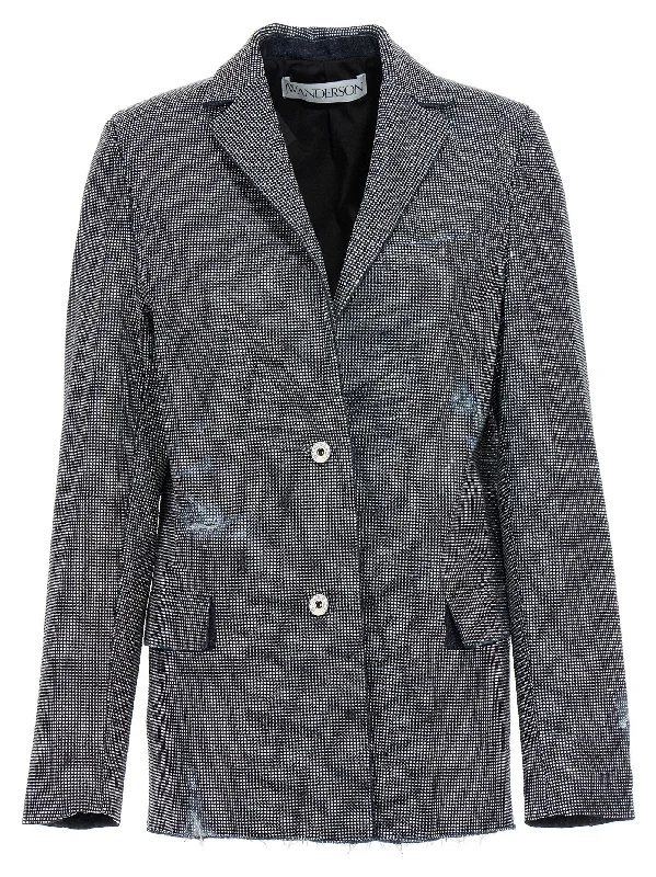 Used Sequin Denim Blazer Jacket Satin Jacket Silk Jacket Chiffon Jacket