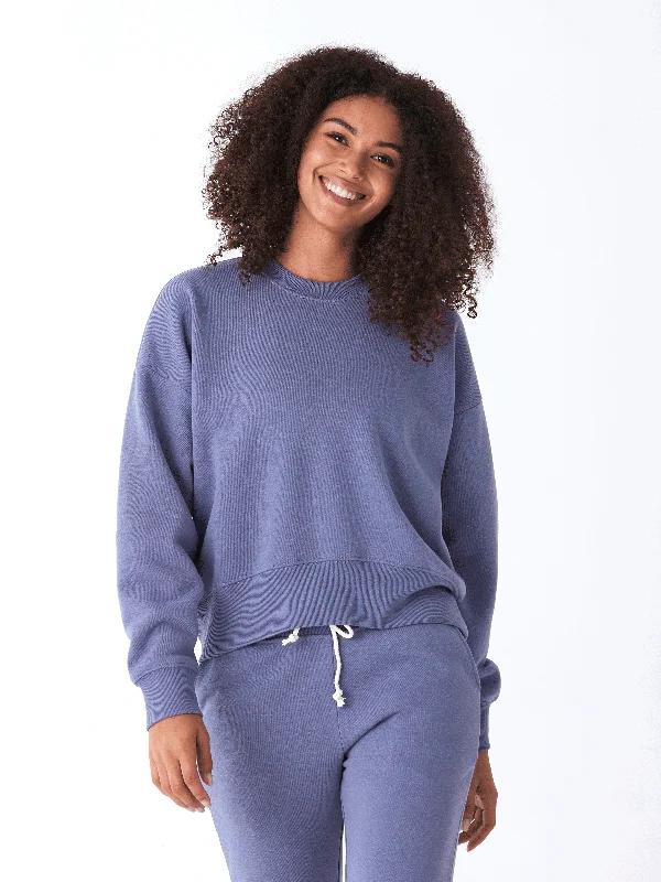 Naia Triblend Fleece Pullover Chunky Knit Pullover