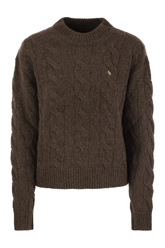 Cable Wool-Cashmere Mockneck Jumper Lightweight Heavyweight Midweight