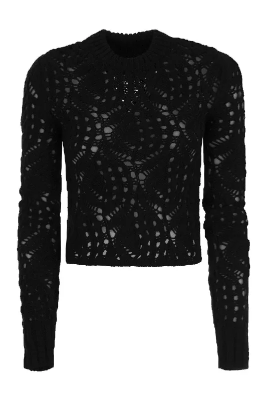 MITO - Knitted sweater in wool blend Solid Print Embellished