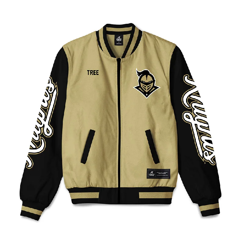 Central Florida - NCAA Women's Rowing : Ashley Tree - Bomber Jacket Nylon Fabric Polyester Fabric Spandex Fabric Central Florida - NCAA Women's Rowing : Ashley Tree - Bomber Jacket Nylon Fabric Polyester Fabric Spandex Fabric