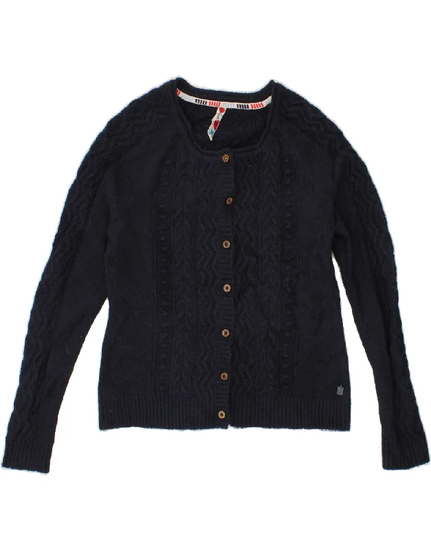 WEIRD FISH Womens Cardigan Sweater UK 12 Medium Navy Blue Acrylic Cotton Fabric Linen Fabric Terry Fabric WEIRD FISH Womens Cardigan Sweater UK 12 Medium Navy Blue Acrylic Cotton Fabric Linen Fabric Terry Fabric
