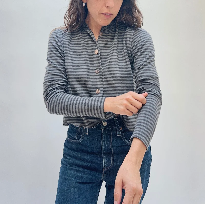 Cut Loose | Asymmetrical Cardigan in Grey and Black Stripe Embroidered Appliqued Beaded Cut Loose | Asymmetrical Cardigan in Grey and Black Stripe Embroidered Appliqued Beaded