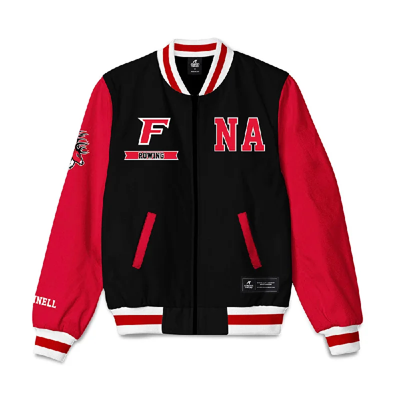 Fairfield - NCAA Women's Rowing : Nora O'Connell - Bomber Jacket Snapped Jacket Toggled Jacket Drawstring Jacket Fairfield - NCAA Women's Rowing : Nora O'Connell - Bomber Jacket Snapped Jacket Toggled Jacket Drawstring Jacket