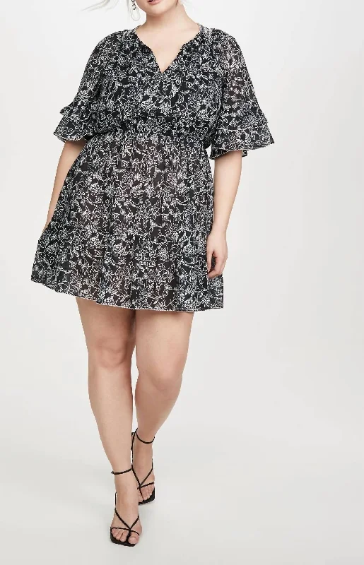 Lindsay Dress In Black Aurora