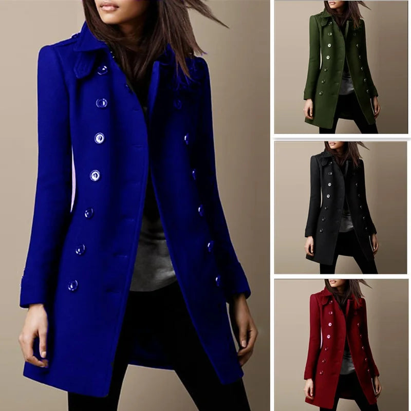 Streetwear Women Jackets Double-breasted Ladies Loose Wool Overcoat Elegant Lapel Solid Pocketed Coats Oversized Jacket Tailored Jacket Straight Jacket Streetwear Women Jackets Double-breasted Ladies Loose Wool Overcoat Elegant Lapel Solid Pocketed Coats Oversized Jacket Tailored Jacket Straight Jacket