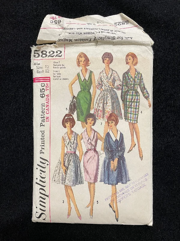 1964 Simplicity 5822 Sewing Pattern - Dress