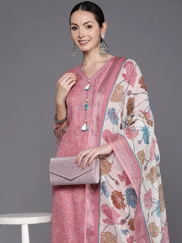 Women's Peach Embroidered Straight Kurta Trousers With Dupatta Set - Indo Era Trousers Custom Made Women's Peach Embroidered Straight Kurta Trousers With Dupatta Set - Indo Era Trousers Custom Made