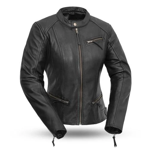 Ladies Leather Motorcycle Jacket ( FASHIONISTA ) FIL108CCBZ Nylon Fabric Polyester Fabric Spandex Fabric