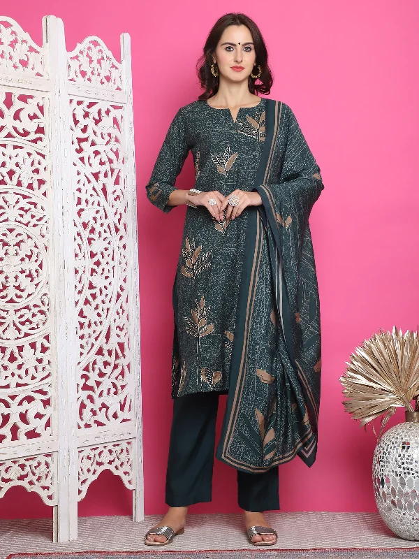 Jyoti Fashion Women's Green Muslin Floral Print with Jari & Crystal work Kurta with Trouser & Dupatta Trousers Cargo pockets Jyoti Fashion Women's Green Muslin Floral Print with Jari & Crystal work Kurta with Trouser & Dupatta Trousers Cargo pockets