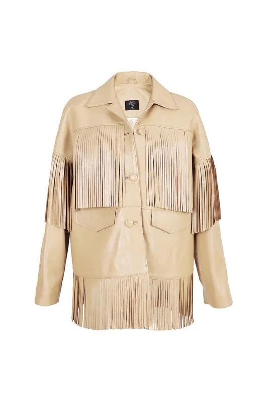 PYRUS NUDE FRINGED LEATHER JACKET Denim Jacket Leather Jacket Suede Jacket