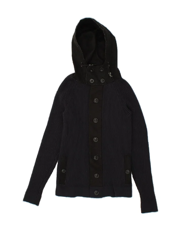 INDUSTRIAL RAGS Womens Cardigan Sweater UK 12 Medium Navy Blue Colourblock Front Pockets Side Pockets Patch Pockets INDUSTRIAL RAGS Womens Cardigan Sweater UK 12 Medium Navy Blue Colourblock Front Pockets Side Pockets Patch Pockets