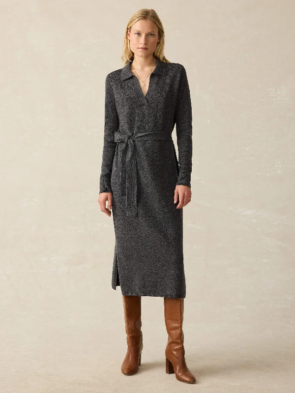 Jackson Sweater Dress - Medium Grey Heather Cashmere Blend Cotton Blend Poly Blend