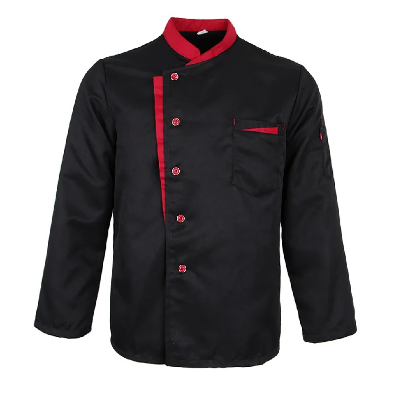 Long Sleeves Chef Jacket Coat Hotel Waiters Kitchen Uniform Tops Black XL Hoodie Zip-Up Jacket Button-Up Jacket Long Sleeves Chef Jacket Coat Hotel Waiters Kitchen Uniform Tops Black XL Hoodie Zip-Up Jacket Button-Up Jacket