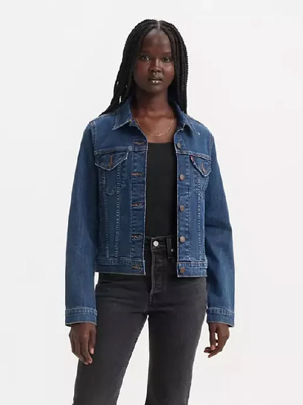 Levis 299450203 Womens Original Trucker Jacket See Her Run Blue Quilted Jacket Puffer Jacket Insulated Jacket