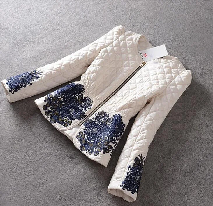 Fashion Winter Coat Women's Long Sleeve Stunning Embroidery Zipper Down Jacket Parka Size M-3XL Wool Jacket Cashmere Jacket Tweed Jacket Fashion Winter Coat Women's Long Sleeve Stunning Embroidery Zipper Down Jacket Parka Size M-3XL Wool Jacket Cashmere Jacket Tweed Jacket