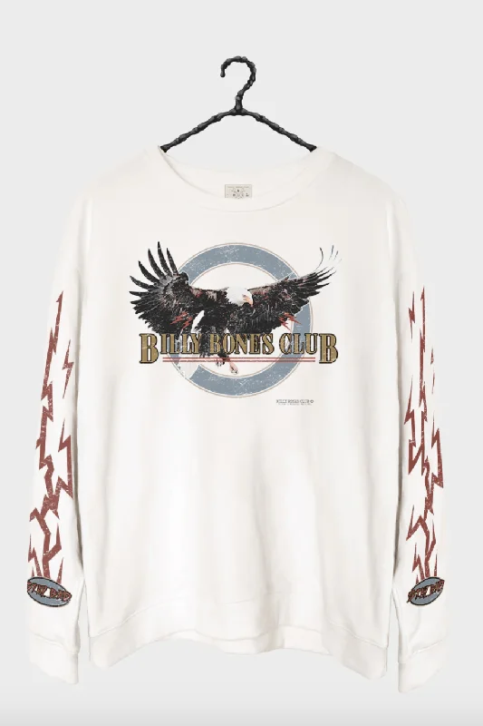 BILLY BONES RAMBLIN EAGLE CREW SWEATER - VINTAGE WHITE Terry Blend Velvet Blend Canvas Blend BILLY BONES RAMBLIN EAGLE CREW SWEATER - VINTAGE WHITE Terry Blend Velvet Blend Canvas Blend
